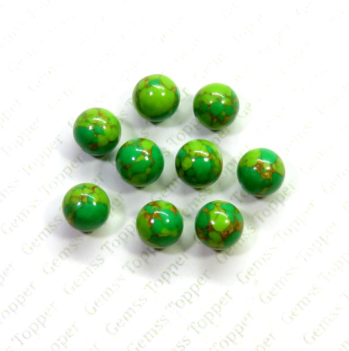 Green Mohave Turquoise 10x10 mm Ball Plain